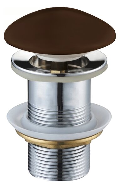 Dop de scurgere rotund pentru chiuveta Mexen tip ClickClack, fara preaplin, ceramica mata maro, 79910-68