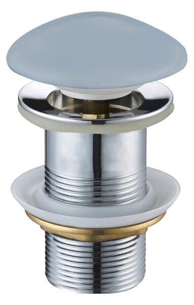 Dop de scurgere rotund pentru chiuveta Mexen tip ClickClack, fara preaplin, ceramica mata gri-albastru, 79910-69