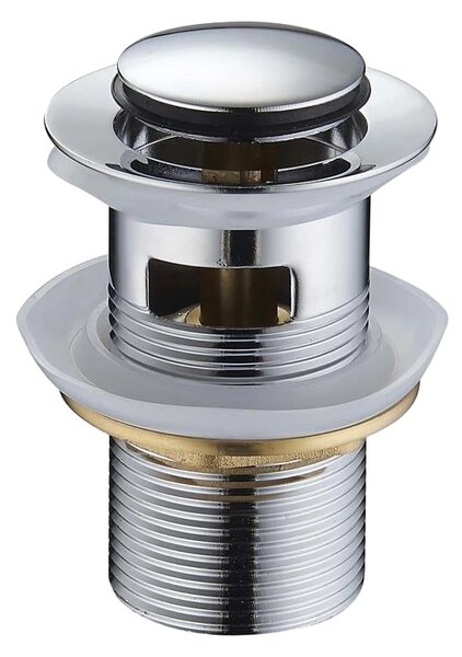 Sifon rotund pentru chiuveta Mexen care se poate inchide, ClickClack, dop mic, cu preaplin, crom, 79925-00