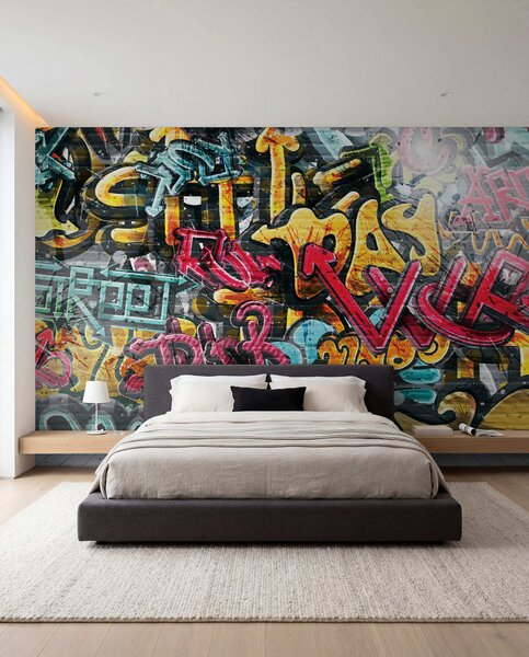 Tapet Vopsea de artă, vopsea e graffiti, Fototapet pentru camera unui adolescent, Fototapet pentru camera unui adolescent, u56045 : Uwalls.ro