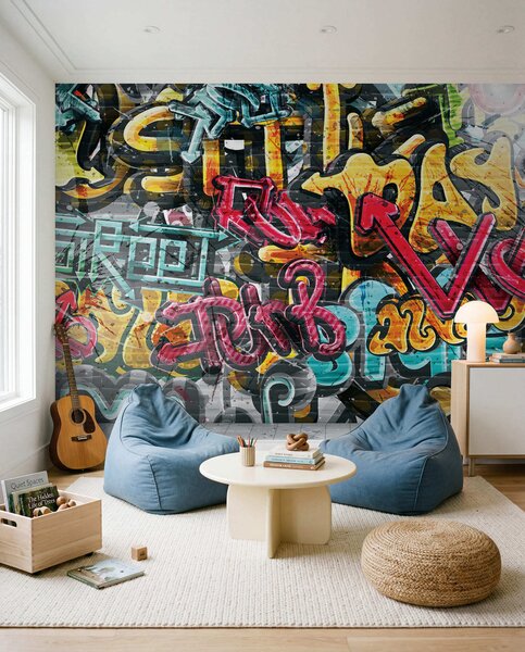 Tapet Vopsea de artă, vopsea e graffiti, Fototapet pentru camera unui adolescent, Fototapet pentru camera unui adolescent, u56045 : Uwalls.ro