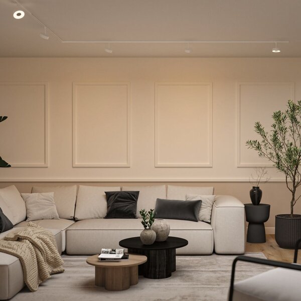 Paulmann Spot LED URail Circle, alb mat, dimabil în 3 trepte, CCT, reglabil, Alb, Camera de zi / sufragerie, Metal, Modern
