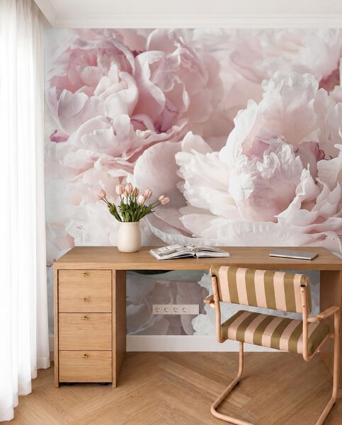 Tapet Bujori roz pal, Fototapet Flori, u59600 : Uwalls.ro