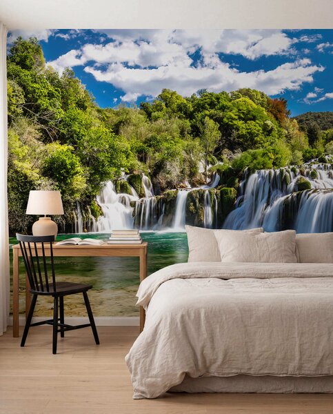 Tapet Apă, nori și cer, Fototapet Natură, Fototapet Cascade, u55775 : Uwalls.ro