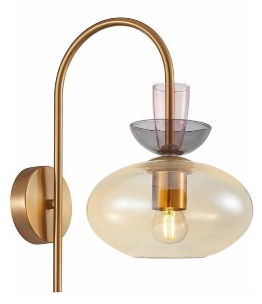 ITALUX WL-31882-1-GD-AMB - Lampă de perete FANDA 1xE27/40W/230V auriu/bej fumuriu