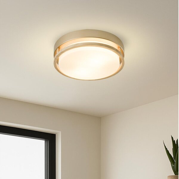 Brilagi - Plafonieră ORINO 2xE27/40W/230V, diam. 27 cm, auriu/stejar