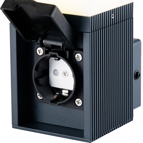 Brilagi - Lampă de exterior cu priză SCHUKO PILLAR 1xG9/11W/230V IP44 antracit