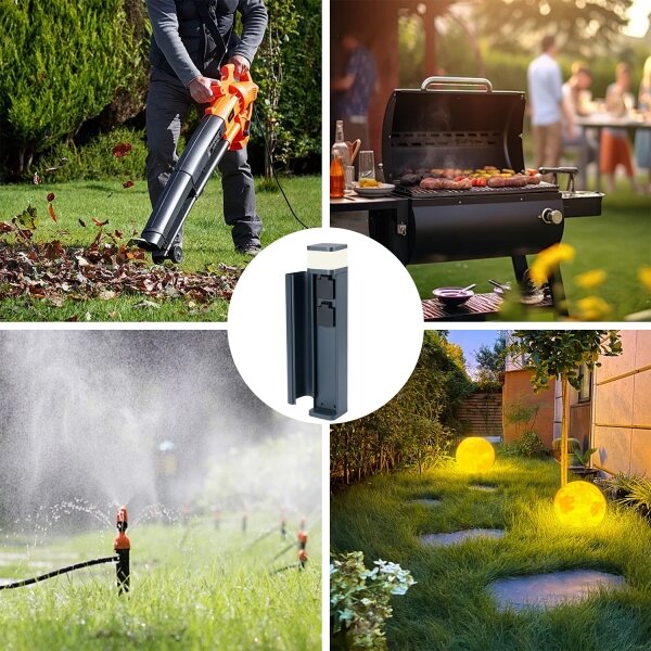 Brilagi PILLAR – lampă de exterior cu 2 prize SCHUKO, 1xG9/11W/230V, IP44, antracit