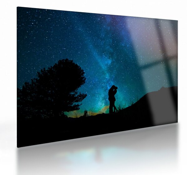Tablou pe sticlă - Întâlnire sub stele (70x50 cm)