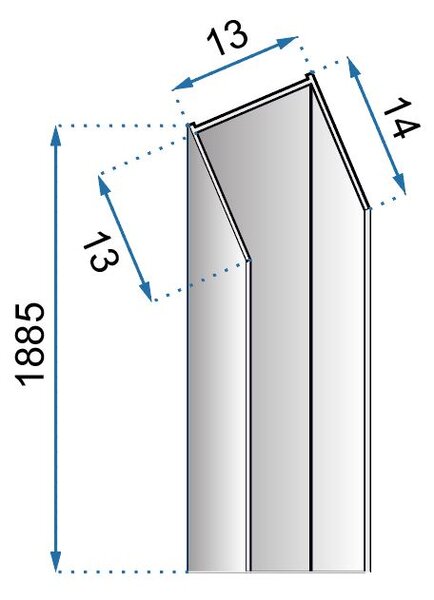 Rea Best, șină profil pentru ușă de duș 190 cm, crom, REA-K1304