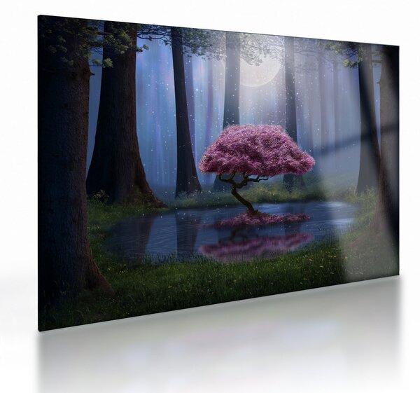 Tablou pe sticlă - Noapte magică (70x50 cm)