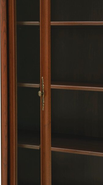 Vitrina pentru living KENT, castan, PAL/sticla securizata, 110x43x205