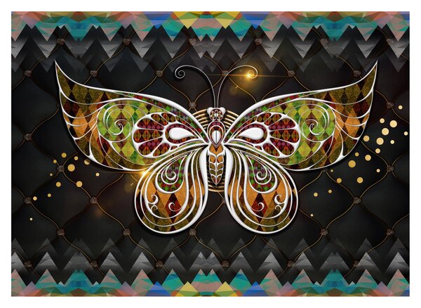 Tablou pe sticlă - Fluture magic (70x50 cm)