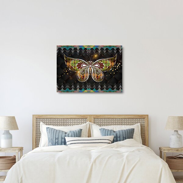Tablou pe sticlă - Fluture magic (70x50 cm)