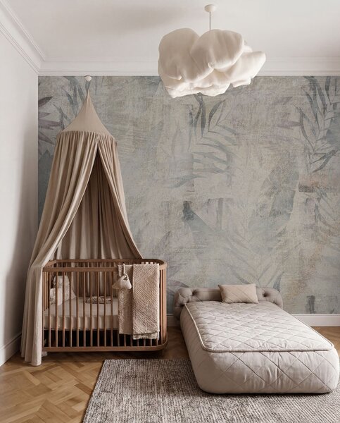 Tapet Acuarelă tropice loft, Fototapet Natură, Fototapet Frunze, u96807 : Uwalls.ro