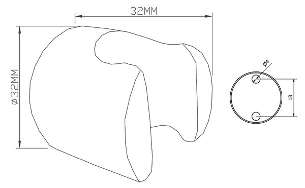 Sapho Sapho, Suport dus, rotund, solid, negru mat, 1205-15B