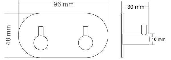 Sapho Sapho, cârlig dublu autoadeziv, rotund, oțel inoxidabil periat, 32202