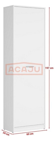 Dulap NEPO PLUS, alb, PAL, cu o usa, 60x34x197 cm