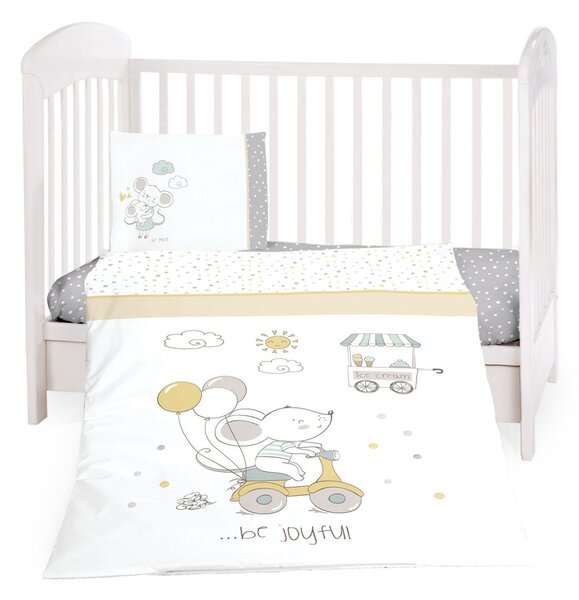 Lenjerie patut cu 3 piese KikkaBoo Joyful Mice