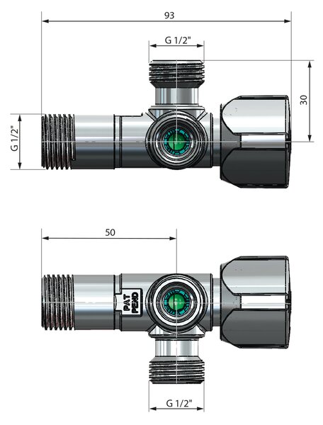 Arco Sapho, Robinet de colt combinat A-80 1/2"x1/2"x1/2" cu doua scurgeri, anticalcar