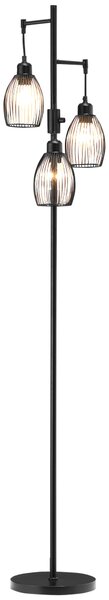 HOMCOM Lampadar Industrial cu 3 Abajururi și Intensitate Regulabilă, 30x30x170.5 cm, Negru | Aosom Romania