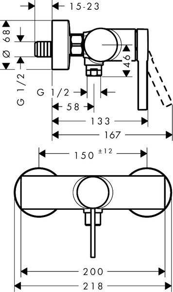 Hansgrohe Zesis S baterie de duș perete negru 74621670