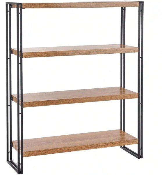 Etajera BOLIVAR, stejar auriu/negru, 100x30x120 cm