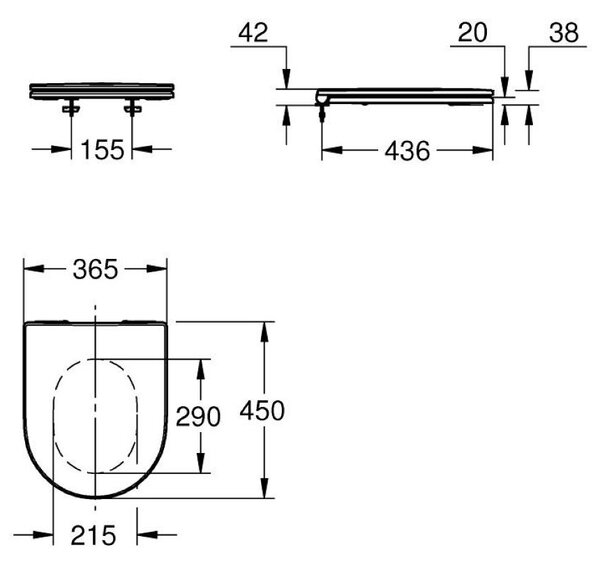 Grohe Euro Ceramic capac wc SoftClose alb 102500SH00