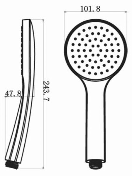 Sapho Sapho, Duș de mână, 1 funcție, diametru 102 mm, ABS/negru, SK736