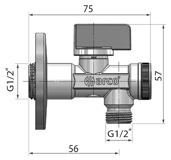 Arco Sapho, robinet de colt A-80 1/2'x1/2' cu filtru, anticalcare, crom, 02400MAC