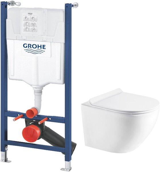 Set cadru încastrat Grohe Solido 38971000, vas WC cu capac soft-close Hagser Beno HGR10000042