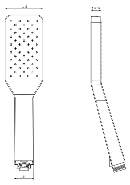Sapho Sapho, Duș de mână cu sistem de autocurățare, 240x60mm, ABS/crom, 1204-30