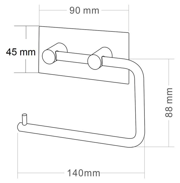 Sapho Sapho, Suport autoadeziv pentru hârtie igienică, negru mat, 33211