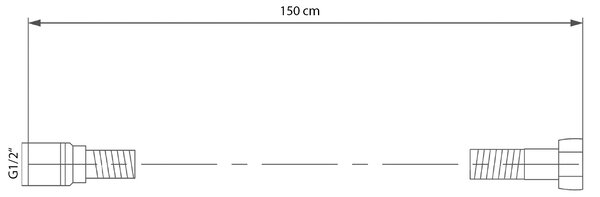 Sapho Sapho, furtun de duș din plastic SOFTLEX, neted, 150 cm, negru, 1208-17