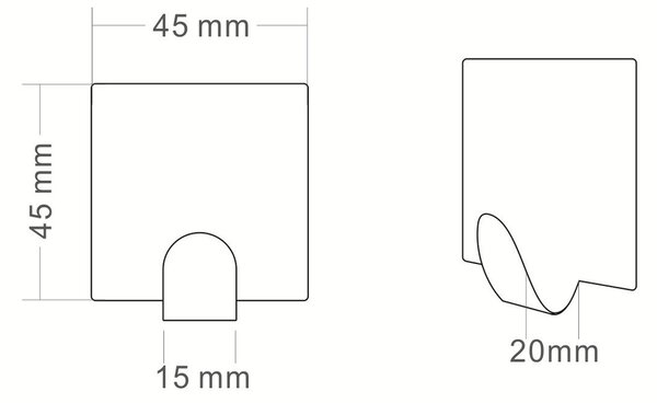 Sapho Sapho, cuier autoadeziv, 4 buc, negru mat, 33201