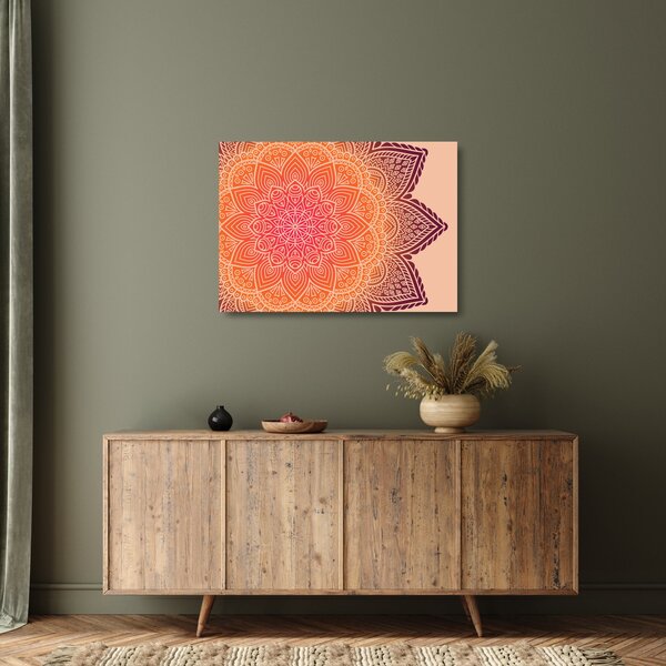 Tablou pe sticlă - Mandala artă (70x50 cm)