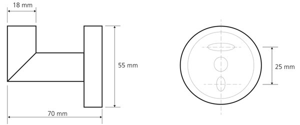 Sapho Sapho, cârlig X-ROUND, crom, XR208