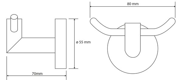 Sapho Sapho, cârlig dublu X-ROUND, crom, XR200