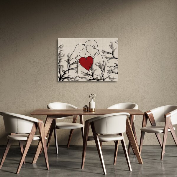 Tablou pe sticlă - Pereche îndrăgostită (70x50 cm)