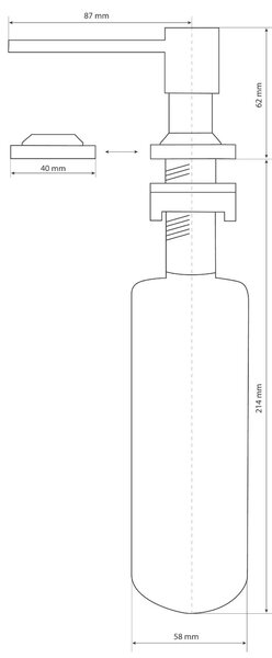 Gamma Sink Quality Quatro, dozator de detergent pentru chiuveta de bucatarie 400ml, crom, GMA-DOK-CH