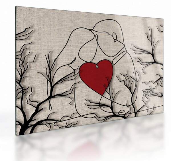 Tablou pe sticlă - Pereche îndrăgostită (70x50 cm)