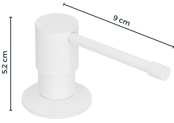Gamma Top, dozator de detergent pentru chiuveta de bucatarie 400ml, alb, GMA-DOZL-WH
