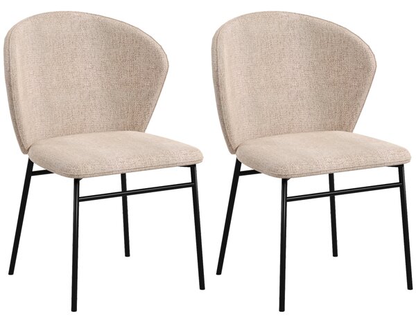 HOMCOM Scaun de masă, Design contemporan și elegant, Material textil cu efect de in, Oțel, 52 x 55 x 80 cm, Maro deschis | Aosom Romania