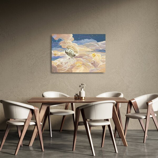Tablou pe sticlă - Meduză Cerească (70x50 cm)