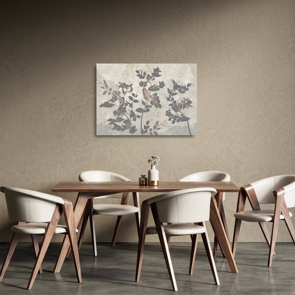 Tablou pe sticlă - Frunze texturate (70x50 cm)