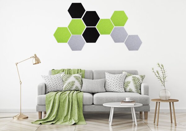 Rea Tutumi, decor de perete din fetru cu 6 colturi, roz, HOM-06527
