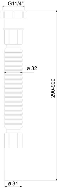 Novaservis, Conexiune Flexi la chiuvetă 6/4" x 40 plastic, 446-P