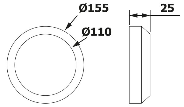 Bruckner Bruckner, Rozetă pentru racord WC 110mm, înălțime 25mm, 159.315.0