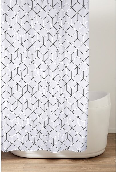 Aqualine Aqualine, perdea de dus 180x200cm, poliester, cercuri, ZV029