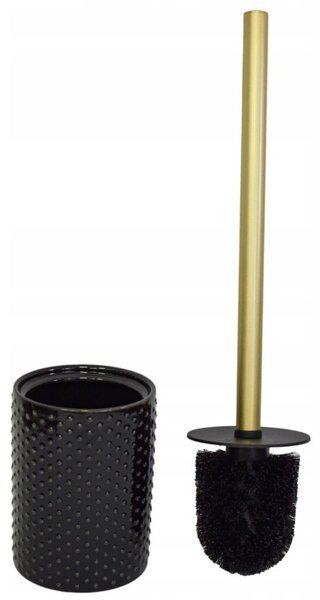Erga Madrid, perie de toaletă ceramică, negru-auriu mat, ERG-SEP-10SZCMADRBLAC